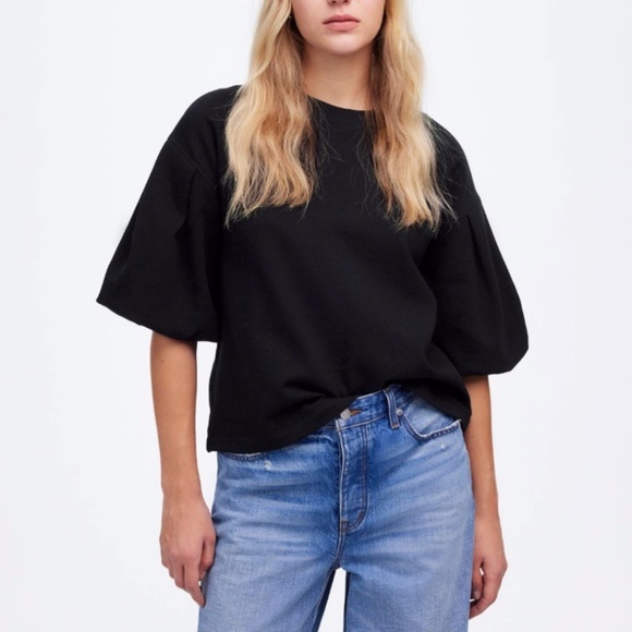 Madewell Puff-Sleeve Sweatshirt Tee Size XXS - Picture 1 of 7